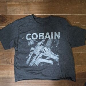 Cobain Graphic Tee in Charcoal Gray